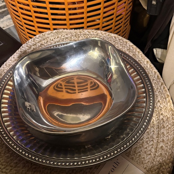 Wilton Armetale Silver and Gold Square Bowl-NWOT